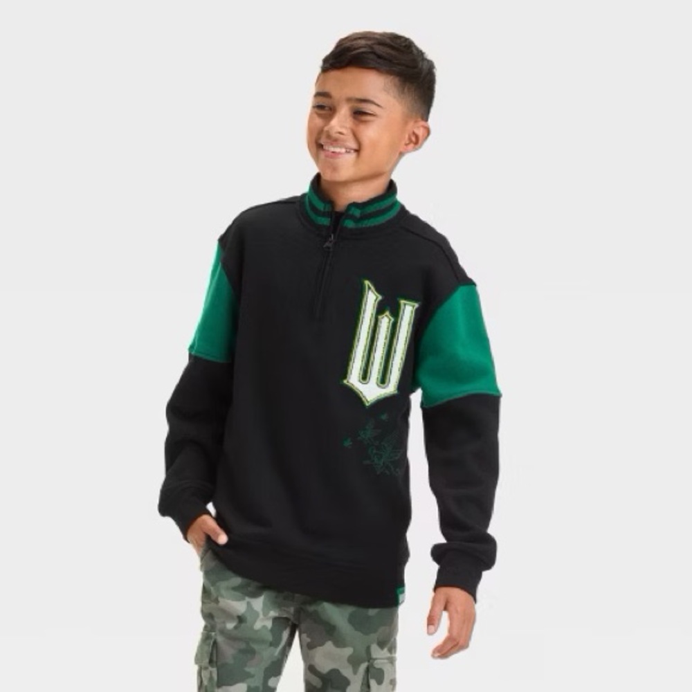 Boys' Wicked Pullover Sweatshirt - Black/Green nwt xs